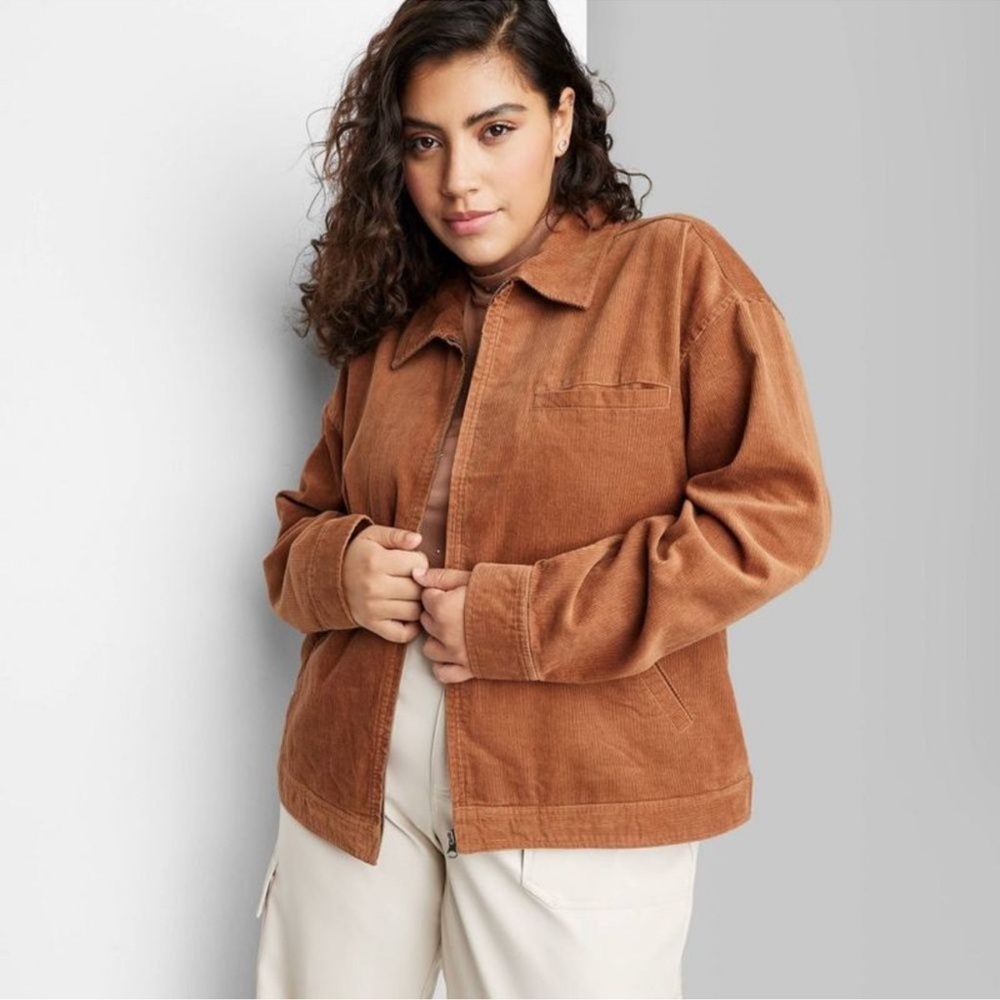 WILD FABLE Boxy Zip-Up Cord Rust Jacket Women’s XXL